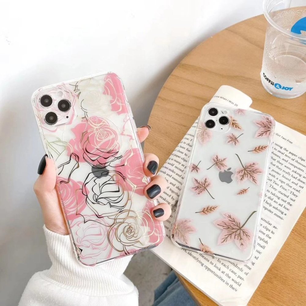 NEW iPhone 12/11/Pro/Max/XR Rose Leaves case - Picture 1 of 6